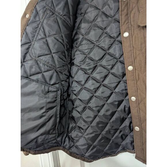 BDG quilted Shacket men's size medium brown lined snaps cotton Jacket - Picture 6 of 9